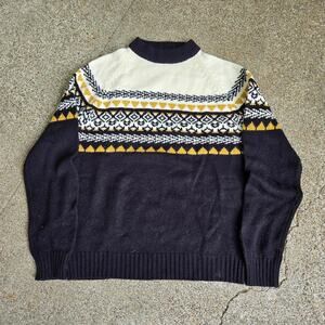 Vtg 70s 80s KINGSPORT Abstract Geometric All Over Pattern Acrylic Knit Sweater M